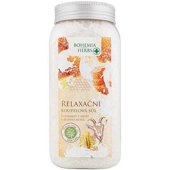 Bohemia Gifts Miód i Kozie mleko relaksująca sól do kąpieli 900 g