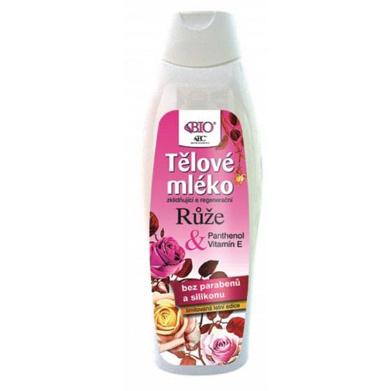 Bione Cosmetics Růže zklidňující a regenerační tělové mléko pro všechny typy pokožky 500 ml