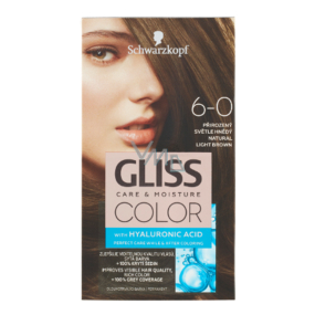 Schwarzkopf Gliss Color farba do włosów 6-0 Naturalnie jasny brąz 2 x 60 ml
