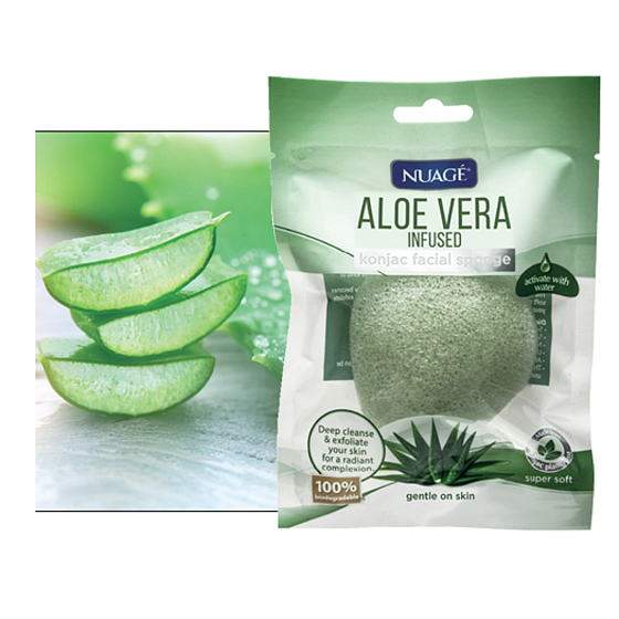 Nuage Konjac z aktywnym Aloe Vera gąbka do demakijażu 1 sztuka