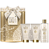 Grace Cole Warm Vanilla & Sweet Almond mycí gel 150 ml + tělové krém 150 ml + pěna do koupele 250 ml + mycí houba + plechová dóza, kosmetická sada pro ženy