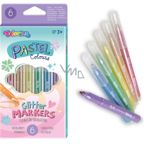 Colorino Pastel markery z brokatem 6 kolorów