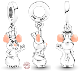 Charm Srebrny 925 Disney Pixar Ratatouille szczur Remy, zawieszka na bransoletkę