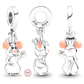 Charm Srebrny 925 Disney Pixar Ratatouille szczur Remy, zawieszka na bransoletkę
