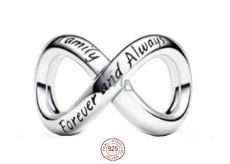 Charm Srebrna 925 Infinity nieskończoność, koralik na bransoletkę rodzina