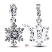 Charm Sterlingové stříbro 925 Sněhová Vločka - I Melt For You, Symbol Lásky a Zimy, přívěsek na náramek vánoce