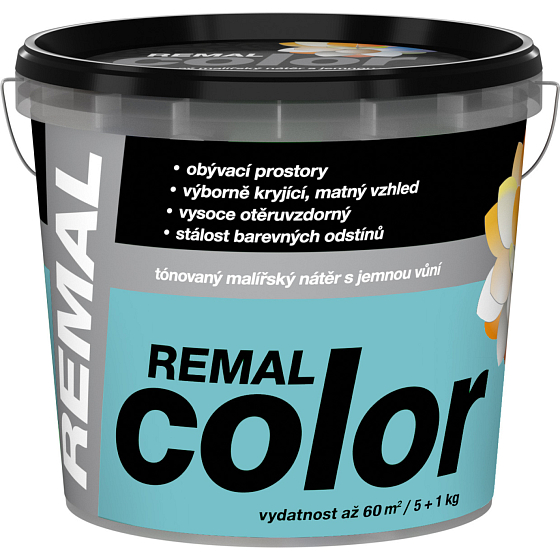REMAL Color farba malarska na ścianę Turkus, 5+1 kg