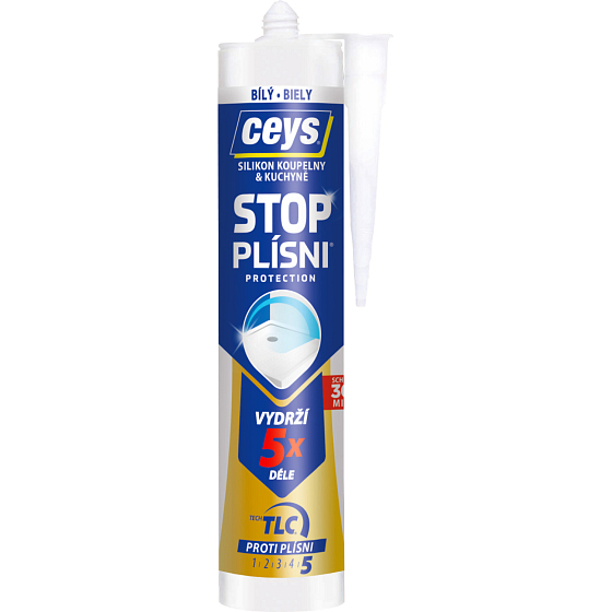 Ceys Stop Pleśni silikon sanitarny, biały, 280 ml