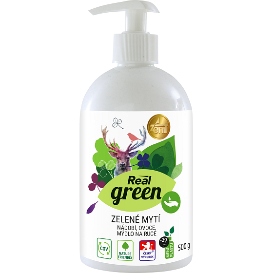 Real Green Clean zielony środek do mycia naczyń, owoców i rąk, 500 ml