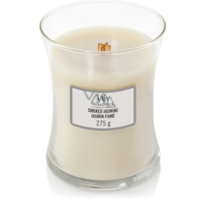 WoodWick Smoked Jasmine - Kouřový jasmín vonná svíčka s dřevěným knotem a víčkem sklo střední 275 g
