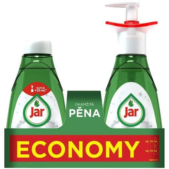 Jar Active Foam Okamžitá pěna čisticí prostředek určený na ruční mytí nádobí pumpička 350 ml + náhradní náplň 37 ml, duopack