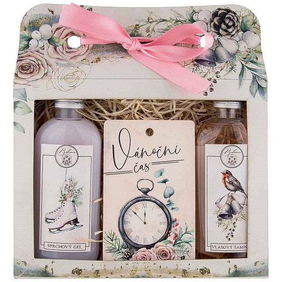 Bohemia Gifts Zestaw świąteczny żel pod prysznic 100 ml + szampon do włosów 100 ml + karta zapachowa 11 x 6,3 cm, zestaw kosmetyczny