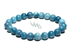 Bransoletka Larimar elastyczna naturalny kamień, kuleczka 8 mm / 16 - 17 cm, kamień Atlantydy