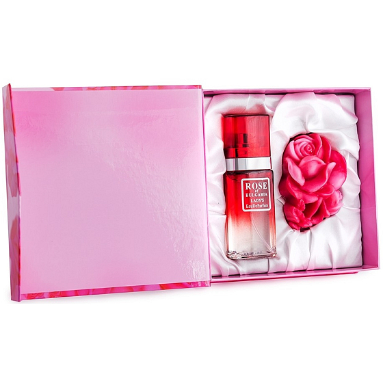 Rose of Bulgaria woda perfumowana 25 ml + mydło toaletowe w kształcie róży 40 g, zestaw prezentowy dla kobiet