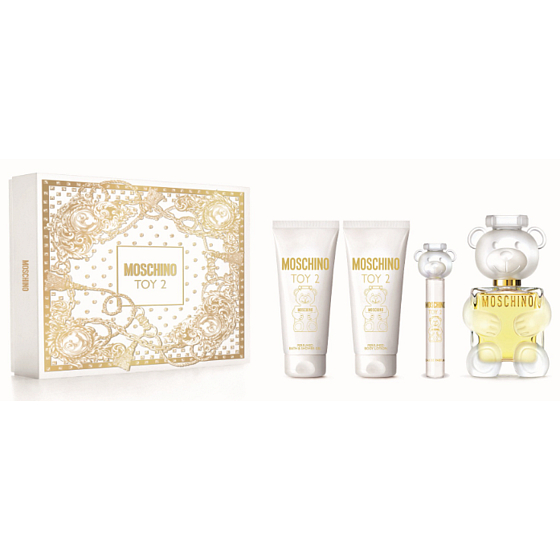 Moschino Toy 2 woda perfumowana 100 ml + krem do ciała 100 ml + żel pod prysznic 100 ml + spray podróżny 10 ml, zestaw prezentowy dla kobiet