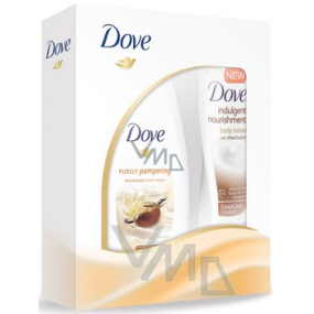 Dove Bambucké máslo a vanilka sprchový gel 250 ml + tělové mléko 250 ml, kosmetická sada Dove Bambucké máslo a vanilka sprchový gel 250 ml + tělové mléko 250 ml, kosmetická sada