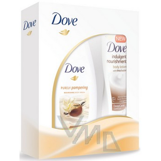 Dove Bambucké máslo a vanilka sprchový gel 250 ml + tělové mléko 250 ml, kosmetická sada