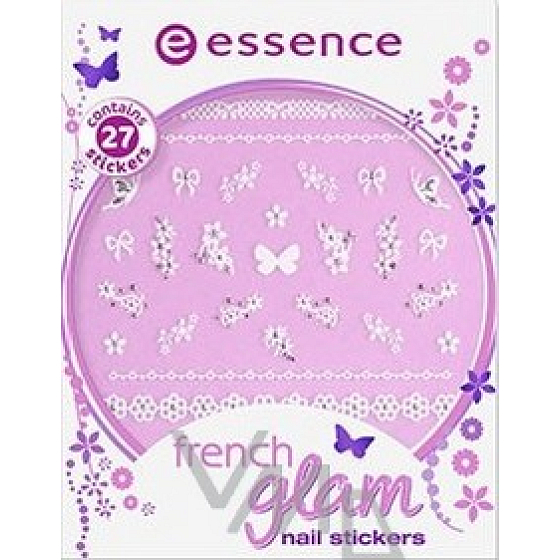 Essence French Glam Nail Stickers náleky na nehty 04 French Affairs 27 kusů