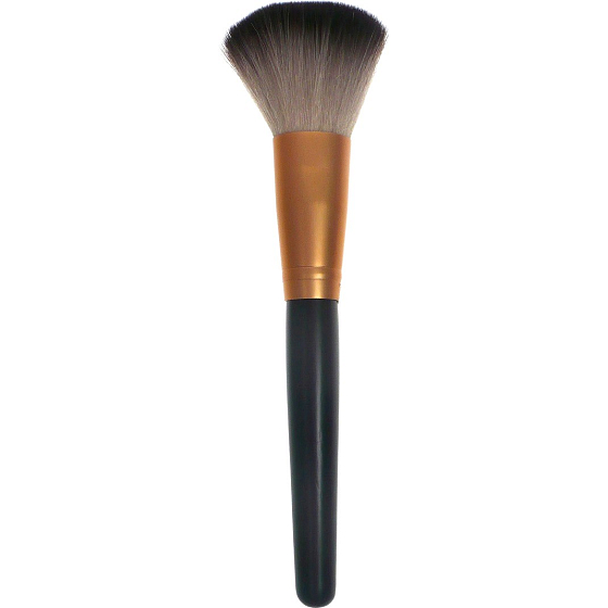 Kosmetický štětec se syntetickými štětinami na pudr rovný černo-měděný 18,5 cm