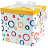 Anděl Dárková krabička skládací s mašlí S kruhy 25 x 25 x 14,5 cm
