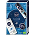 Nivea Men Zone Sensitive sprchový gel na tělo, tvář a vlasy 250 ml + Invisible Black & White Fresh antiperspirant deodorant sprej 150 ml + Creme krém 30 ml, kosmetická sada pro muže