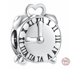 Zawieszka ze srebra 925 Budzik, zegar, koralik do bransoletki symbol