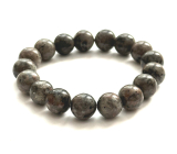 Bransoletka z elastycznego naturalnego kamienia Yooperlit, koralik 12 mm / 16 - 17cm, kamień prawdy