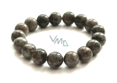 Bransoletka z elastycznego naturalnego kamienia Yooperlit, koralik 12 mm / 16 - 17cm, kamień prawdy
