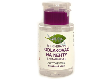 Bione Cosmetics Witamina E brzoskwiniowy bezacetonowy regenerujący zmywacz do paznokci z pompką 180 ml