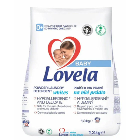 Lovela Baby Bílé prádlo Hypoalergenní, jemný prací prášek 13 dávek 1,3 kg