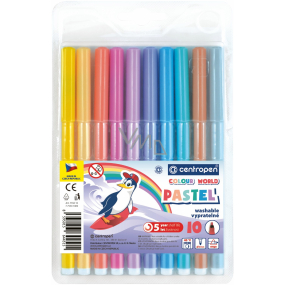 Centropen Colour World Pastel markery do rysowania pastelowe zmywalne 1 mm 10 kolorów