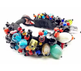 Starożytne szkło ramka ręcznie wytwarzana z Nepalu ze szklanych koralików 21 cm 75 g