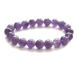 Ametyst elastyczny bransoletka naturalny kamień, kulka 10 - 11 mm / 16 - 17 cm, AA jakość, kamień królów i biskupów