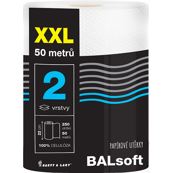 BALsoft XXL 2-warstwowe ręczniki papierowe 50 m, 1 rolka