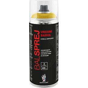 BALSPREJ vrchní uniwersalna farba akrylowa w sprayu, RAL 1018 żółty cynkowy, 400 ml