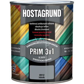 Hostagrund Prim 3w1 S2177 podkładowa i nawierzchniowa farba do metalu, 0912 aluminium, 600 ml