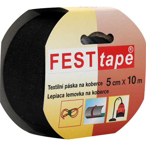 Festtape Lemovka taśma dywanowa czarna 50 mm × 10 m
