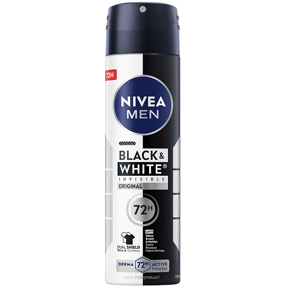 Nivea Men Black & White Invisible Original antyperspirant, 150 ml