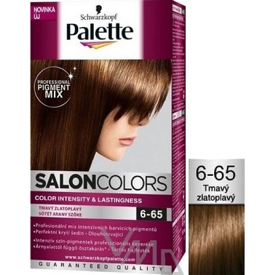 Schwarzkopf Palette Salon Colors barva na vlasy odstín 6-65 Tmavě zlatoplavá