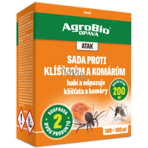 AgroBio Atak Zestaw przeciwko kleszczom i komarom 100 + 100 ml A3IL621+G4HI407, 9/2026