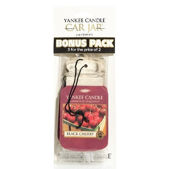 Yankee Candle Black Cherry - Dojrzałe wiśnie Classic zapachowa zawieszka do auta papierowa 12 g x 3 sztuki