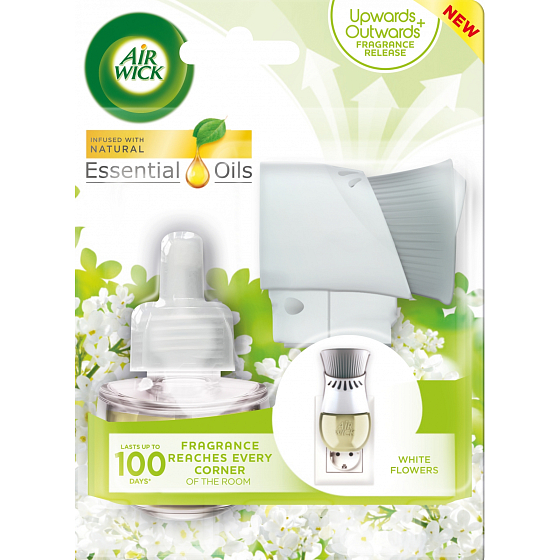 Air Wick Fresh Ivory Freesia Bloom - Bílé květy frézie elektrický osvěžovač vzduchu komplet 19 ml