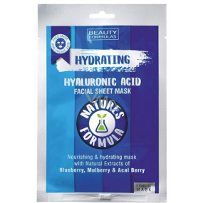 Beauty Formulas Natures Formula hydratační textilní pleťová maska s kyselinou hyaluronovou 1 kus