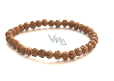 Elastyczny bransoletka Rudraksha z naturalnego nasienia, kulka 6 mm / 16 - 17 cm