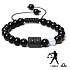 Onyx Wagi znaku zodiaku, ramka naturalny kamień, kulka 8mm / regulowany rozmiar, kamień życiowej siły