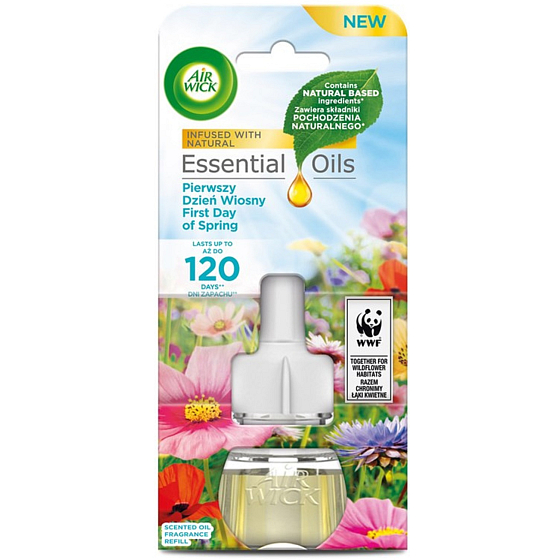 Air Wick Essential Oils Pierwszy Dzień Wiosny - Wiosenny dzień elektryczny odświeżacz powietrza zapasowy wkład 19 ml