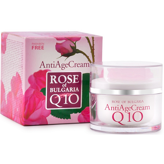 Rose of Bulgaria Anti-Age krem do twarzy przeciw zmarszczkom z koenzymem Q10 i wodą różaną 50 ml