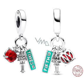 Zawieszka Srebrna 925 New York City Triple 3w1, charms do bransoletki podróżnej