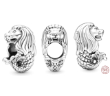 Charm Srebrna biżuteria 925 Symbol Merliona z Singapuru, koralik na bransoletkę podróżniczą