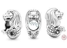 Charm Srebrna biżuteria 925 Symbol Merliona z Singapuru, koralik na bransoletkę podróżniczą